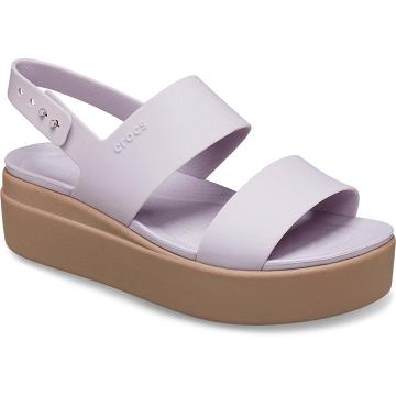 Crocs Brooklyn Low Wedge Women's Sandals Pink | Australia 0556PJJQ